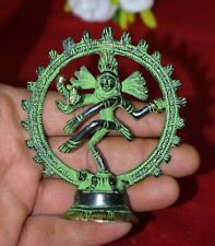 Used, Spiritual Dancing Master Lord Shiva Sculpture Brass Nataraja Table Statue EK488  for sale  Shipping to Canada