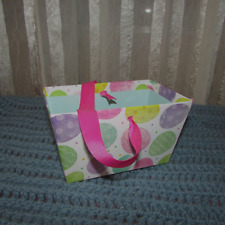 EASTER rectangular BOX-BASKET w/pastel colored eggs glitter 6.5x4x4 in. (sew hng for sale  Shipping to South Africa