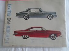 Plymouth valiant brochure for sale  KINGS LANGLEY
