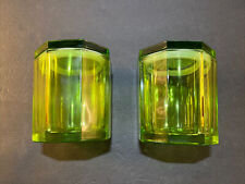 2 green Octagon glass jars with lids for sale  Shipping to South Africa