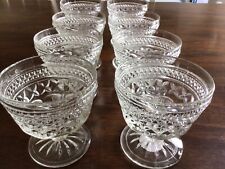 Set Of 8 Vintage Anchor Hocking Wexford Clear Glass Dessert Cups Sherbet Dishes for sale  Shipping to South Africa