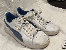 Tênis masculino vintage Puma branco com camurça azul tamanho 10 comprar usado  Enviando para Brazil