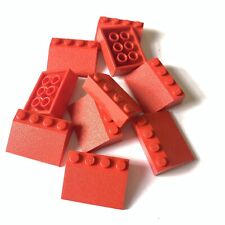 10 ladrillos LEGO 3 x 4 pendientes - rojo - parte 3297 - tejas segunda mano  Embacar hacia Argentina