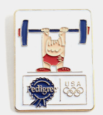 Usado, Pin de levantamiento de pesas Pedigree Petfoods Barcelona '92 Equipo Olímpico EE. UU. mascota Cobi segunda mano  Embacar hacia Argentina