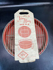 Vtg NOS Take Along Charcoal Grill Portable Barbecue BBQ complete Bar-B-Q RED for sale  Shipping to South Africa