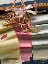 Sutiã deslizante antigo conjunto vitoriano fita de seda 3/3,5 tiras laços rosa de renda comprar usado  Enviando para Brazil