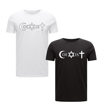 Camiseta Coexistir Judeu Cristão Muçulmano Existir Juntos Adultos Logotipo Coexistir comprar usado  Enviando para Brazil