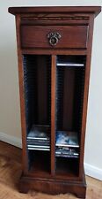 vintage old charm dark oak CD stack cabinet solid wood  for sale  MANSFIELD