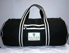 Used, GUCCI Black Nylon Bag Weekend Travel Gym Duffel Duffle Overnight Round Tube for sale  Shipping to South Africa