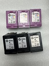 Lot 6 HP 63XL Black Tri-Color Ink Cartridge EMPTY NEVER REFILLED for sale  Shipping to South Africa