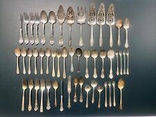 50 PIECE VINTAGE CRAFT SILVER PLATE FLATWARE FORKS, SPOONS, AND KNIVES MIXED LOT for sale  Shipping to South Africa