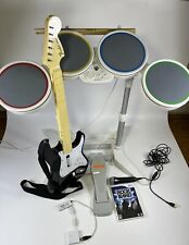 Wii Rock Band 1 Bundle Set Wireless Drums 1 Guitar with Dongle Games Complete for sale  Shipping to South Africa