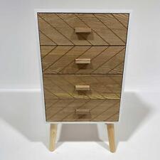 Chest of 4 Drawers Bedroom Storage Solid Wood Legs Bedside Table, used for sale  Shipping to South Africa