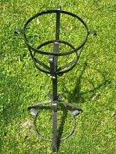 Vintage Iron Scroll Plant Stand Rustic Primitive 23½" Tall Accommodates 8¼" Pot  for sale  Shipping to South Africa
