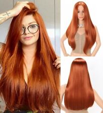 Peruca cosplay feminina EUA 24 polegadas moda cobre vermelho sedoso cabelo sintético reto comprar usado  Enviando para Brazil