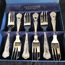 6x Cake Forks Kings Pattern Silver Plated, Boxed Set Newbridge Cutlery Sheffield, used for sale  Shipping to South Africa