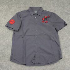 Camisa masculina Armani Exchange com botões pequena cinza manga curta ajuste regular listrada comprar usado  Enviando para Brazil