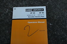 CASE AT22 AT40 VIBROMAX Placa Vibratória Proprietário Operador Manual de Manutenção Livro comprar usado  Enviando para Brazil