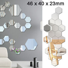 1-60x 3D Hexagon Mirror Tiles Wall Stickers Self Adhesive Decor Stick On Art, used for sale  Shipping to South Africa