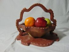 Usado, Cesto Dobrável Madeira Frutas Bowl De Madeira Vintage Dobrável Design de folha de corte em espiral comprar usado  Enviando para Brazil