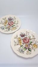Vintage Johnson Bros 2 Sheraton England Floral Tea Saucers 6" plates  for sale  Shipping to South Africa