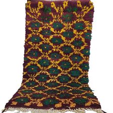 Tapete marroquino vintage feito à mão verde amarelo floral área tribal tapete de lã berbere 6x3 comprar usado  Enviando para Brazil