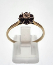 Used, 9ct Gold Ring Garnet & Diamond Cluster Engagement Ring Size X - Yellow Gold for sale  Shipping to South Africa