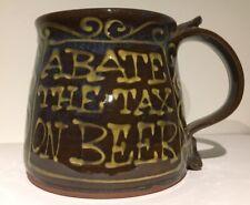 PETER CURRELL BROWN SLIPWARE SNAKE POTTERY HIDDEN FROG MOTTO TANKARD / MUG for sale  Shipping to South Africa