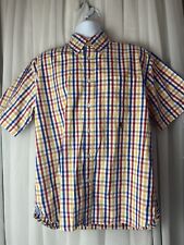Camisa masculina vintage Tommy Hilfiger manga curta GG vermelha azul amarela xadrez, usado comprar usado  Enviando para Brazil