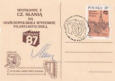 Używany, Poland Slania postcard 1987 z autografem na sprzedaż  PL
