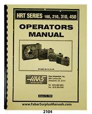 Haas HRT Series 160, 210, 310, 450 Rotary Table Op & Part Manual #2104           for sale  Shipping to Canada