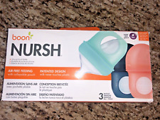 Boon NURSH (pacote com 3) frascos reutilizáveis bolsa de silicone 8 oz (estado perfeito, coral, marinho) *LEIA comprar usado  Enviando para Brazil