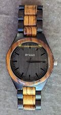 Reloj de cuarzo artesanal BYMAX de madera de 45 mm para hombre con correa de cierre de 7 1/2, usado segunda mano  Embacar hacia Mexico