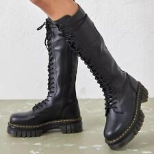 SZ W7 Dr Martens Audrick 20-I Leather Knee High Platform Boots 20 Eye, used for sale  Shipping to South Africa