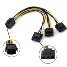 Placa gráfica PCIe 6 pinos fêmea para 3 Molex IDE 4 pinos fonte de alimentação cabo divisor, usado comprar usado  Enviando para Brazil