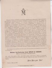 1891 death announcement d'occasion  Expédié en Belgium