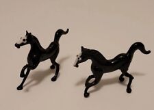 Usado, Abajur Mustang cavalos Murano arte vidro preto soprado à mão miniatura conjunto de 2 comprar usado  Enviando para Brazil