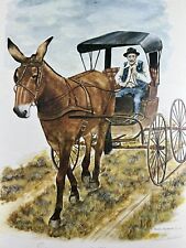 Vagão vintage Amish Mule com estampa de buggy A Good Ride Leslie Vanhook assinado comprar usado  Enviando para Brazil