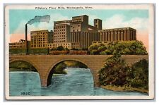Postcard MN Minneapolis Pillsbury Flour Mills Train Stone Arch Bridge c1920s P20 for sale  Shipping to Canada