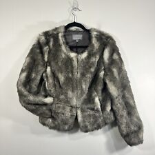 Tinley Road Faux Fur Cropped Coat Women’s Medium Hook & Eye Closure for sale  Shipping to South Africa