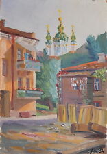 Original Soviet Oil Painting Сityscape Landscape Views of Kiev Signed 1984, used for sale  Shipping to Canada