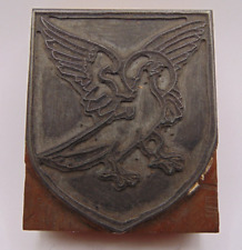 Vintage Printing Letterpress Printers Block Large Eagle Shield for sale  Shipping to South Africa