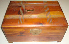 Caixa de madeira de cedro vintage com fechadura e chave comprar usado  Enviando para Brazil