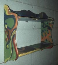 Used, Vintage 1960’s 2 Tier Wood Shelf Hand painted Psychedelic Art Work Wall Mount for sale  Shipping to South Africa