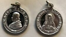 Par de Medalhas Católicas Pequenas Antigas do Papa São Pio X e Sagrado Coração   comprar usado  Enviando para Brazil