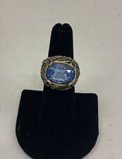 Used, Heidi Daus Cushion Cut Blue Topaz colored Stone Cocktail Statement ring size 6 for sale  Luray