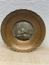 Plato decorativo vintage de cobre de 5,4 pulgadas de diámetro hecho en Turquía segunda mano  Embacar hacia Argentina