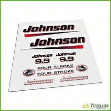 JOHNSON 9.9 HP Motor Boat Sea Horse Power Four Stroke Laminated Decals Stickers for sale  Shipping to South Africa