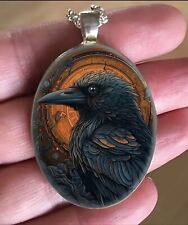 Colar avatar corvo criativo escuro pássaro preto corvo pingente oval gótico moderno  comprar usado  Enviando para Brazil
