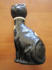 VINTAGE 1970's DECORATIVE GLASS BLACK CAT WINE BOTTLE (EMPTY) for sale  Shipping to South Africa